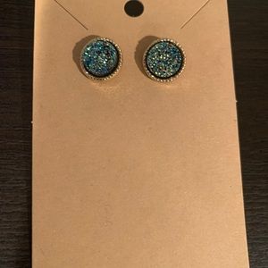 Blue Crystal Stud Earring